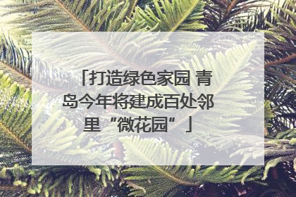 打造绿色家园 青岛今年将建成百处邻里“微花园”