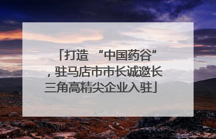 打造 “中国药谷”，驻马店市市长诚邀长三角高精尖企业入驻