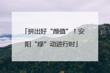 拼出好“颜值”！安阳“绿”动进行时