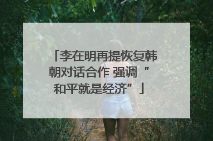 李在明再提恢复韩朝对话合作 强调“和平就是经济”