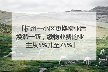 杭州一小区更换物业后焕然一新，缴物业费的业主从5%升至75%