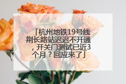 杭州地铁19号线荆长路站迟迟不开通，开关门测试已近3个月？回应来了