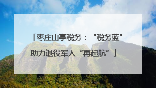 枣庄山亭税务：“税务蓝”助力退役军人“再起航”