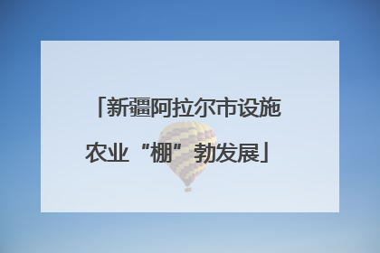 新疆阿拉尔市设施农业“棚”勃发展