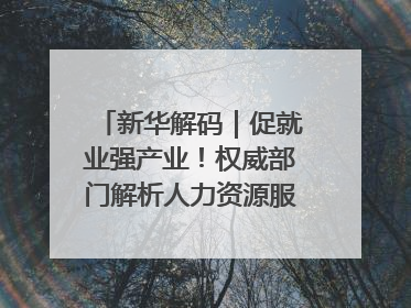 新华解码｜促就业强产业！权威部门解析人力资源服务业与制造业融合发展试点