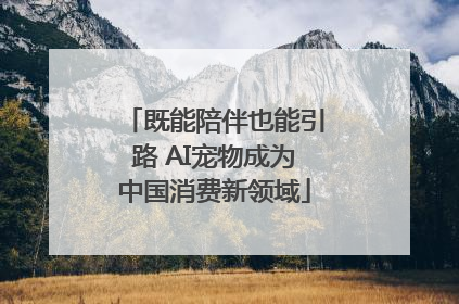 既能陪伴也能引路 AI宠物成为中国消费新领域