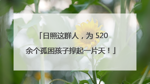 日照这群人，为 520 余个孤困孩子撑起一片天！