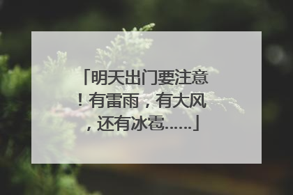 明天出门要注意！有雷雨，有大风，还有冰雹……