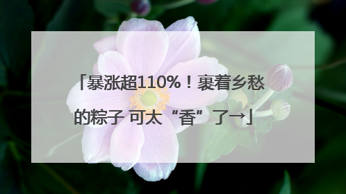 暴涨超110%！裹着乡愁的粽子 可太“香”了→