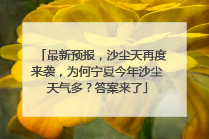 最新预报，沙尘天再度来袭，为何宁夏今年沙尘天气多？答案来了