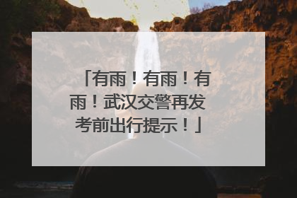 有雨！有雨！有雨！武汉交警再发考前出行提示！