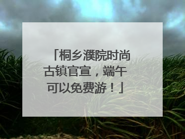 桐乡濮院时尚古镇官宣，端午可以免费游！