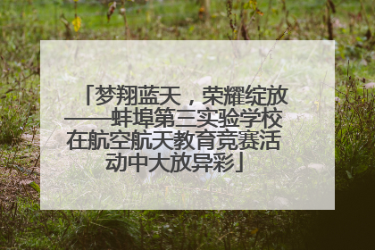 梦翔蓝天，荣耀绽放——蚌埠第三实验学校在航空航天教育竞赛活动中大放异彩