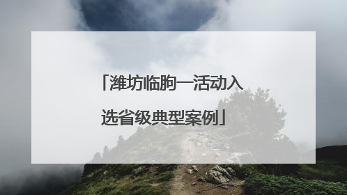 潍坊临朐一活动入选省级典型案例