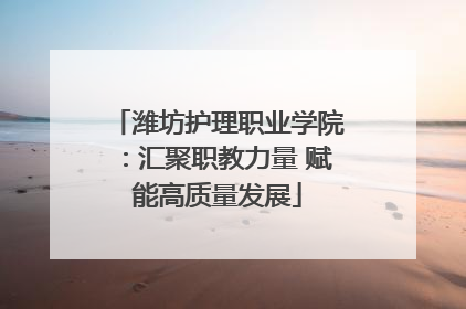 潍坊护理职业学院：汇聚职教力量 赋能高质量发展