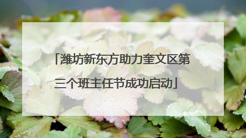 潍坊新东方助力奎文区第三个班主任节成功启动