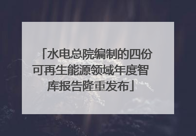 水电总院编制的四份可再生能源领域年度智库报告隆重发布