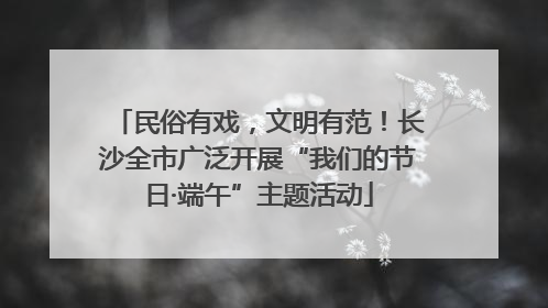 民俗有戏，文明有范！长沙全市广泛开展“我们的节日·端午”主题活动