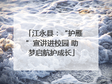 江永县：“护雁”宣讲进校园 助梦启航护成长