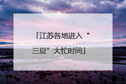 江苏各地进入“三夏”大忙时间