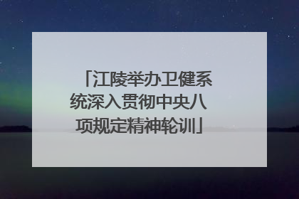江陵举办卫健系统深入贯彻中央八项规定精神轮训