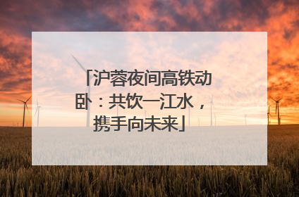 沪蓉夜间高铁动卧：共饮一江水，携手向未来