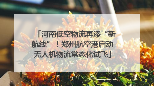 河南低空物流再添“新航线”！郑州航空港启动无人机物流常态化试飞