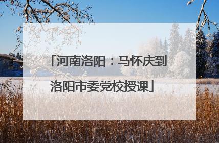河南洛阳：马怀庆到洛阳市委党校授课