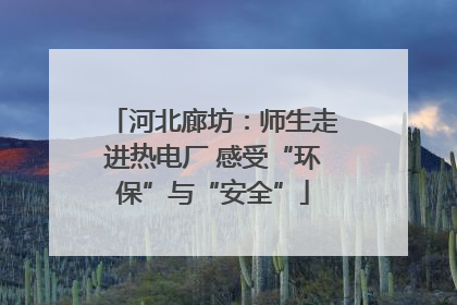 河北廊坊：师生走进热电厂 感受“环保”与“安全”