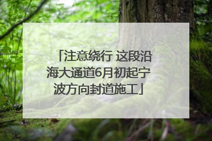 注意绕行 这段沿海大通道6月初起宁波方向封道施工