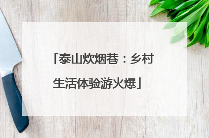 泰山炊烟巷：乡村生活体验游火爆