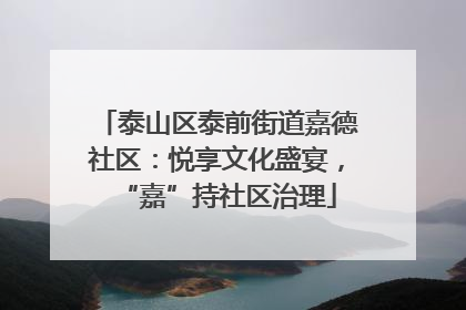 泰山区泰前街道嘉德社区：悦享文化盛宴，“嘉”持社区治理