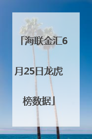 海联金汇6月25日龙虎榜数据