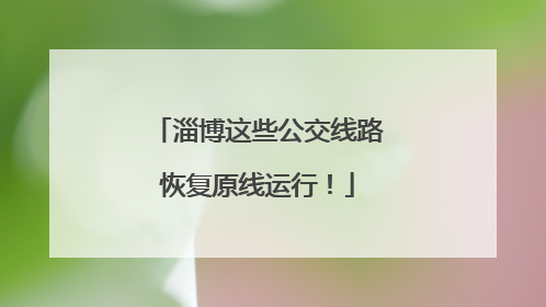 淄博这些公交线路恢复原线运行！