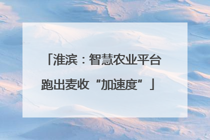 淮滨：智慧农业平台跑出麦收“加速度”