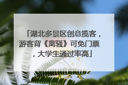 湖北多景区创意揽客，游客背《离骚》可免门票，大学生通过率高
