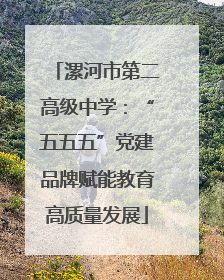 漯河市第二高级中学：“五五五”党建品牌赋能教育高质量发展