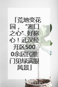 荒地变花园，“湘口之心”好称心！武汉经开区5000余居民推门见绿满眼风景