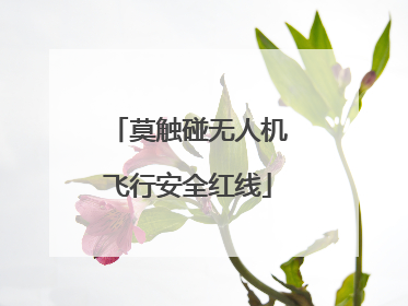 莫触碰无人机飞行安全红线