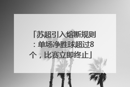 苏超引入熔断规则：单场净胜球超过8个，比赛立即终止