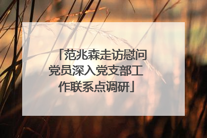 范兆森走访慰问党员深入党支部工作联系点调研