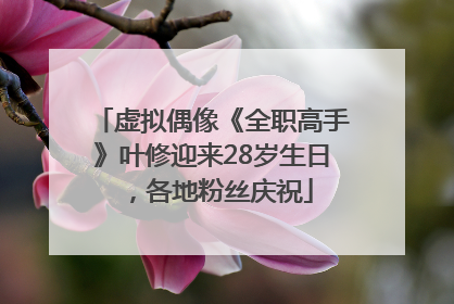虚拟偶像《全职高手》叶修迎来28岁生日，各地粉丝庆祝