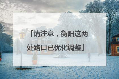 请注意，衡阳这两处路口已优化调整
