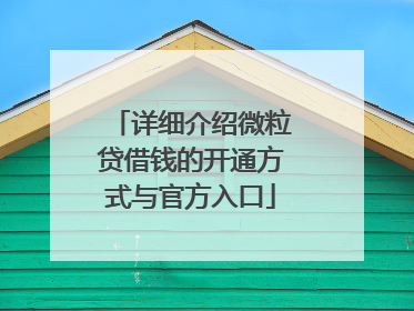 详细介绍微粒贷借钱的开通方式与官方入口