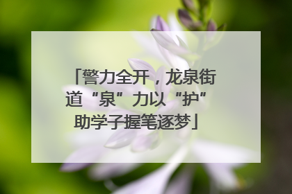 警力全开，龙泉街道“泉”力以“护”助学子握笔逐梦
