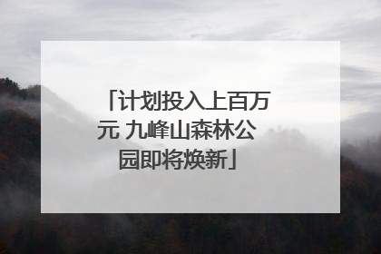 计划投入上百万元 九峰山森林公园即将焕新