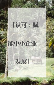 认可：赋能中小企业发展