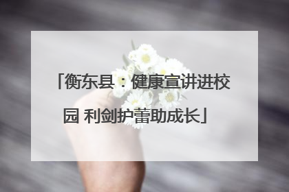 衡东县：健康宣讲进校园 利剑护蕾助成长
