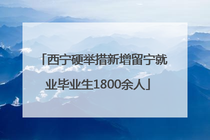 西宁硬举措新增留宁就业毕业生1800余人