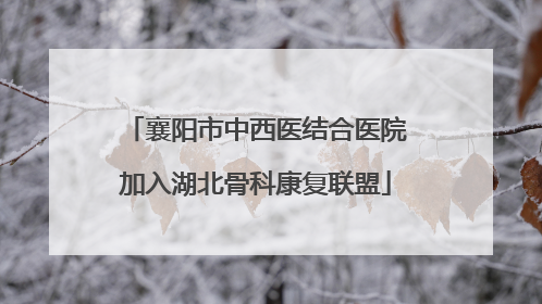 襄阳市中西医结合医院加入湖北骨科康复联盟